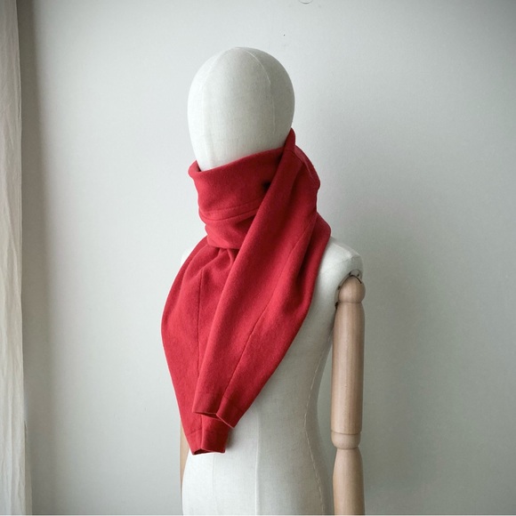 joodito 100% cashmere origami boro sweater scarf wrap cowl shawl winter warm red - Picture 2 of 9